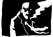 Visage homme fumée