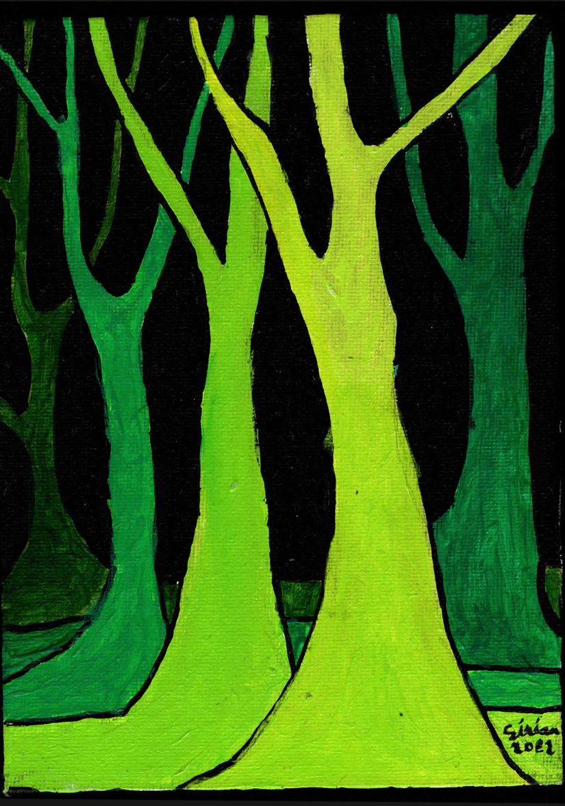 Les arbres colorés : Vert