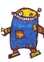Le robot bleu